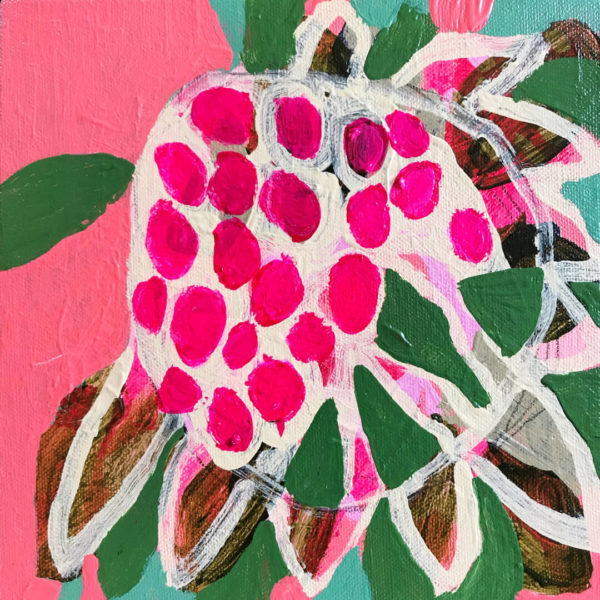 Abundance #14, abstract protea flower painting by Tracy Algar