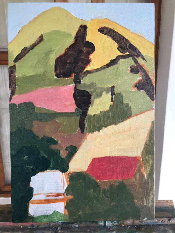 Block-in oil painting block in