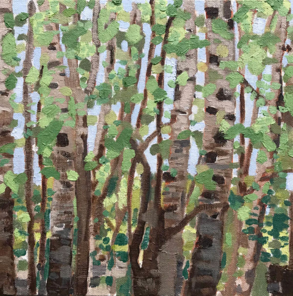 © Tracy Algar, Forest 2. Oil on canvas board, 30 x 30 cm