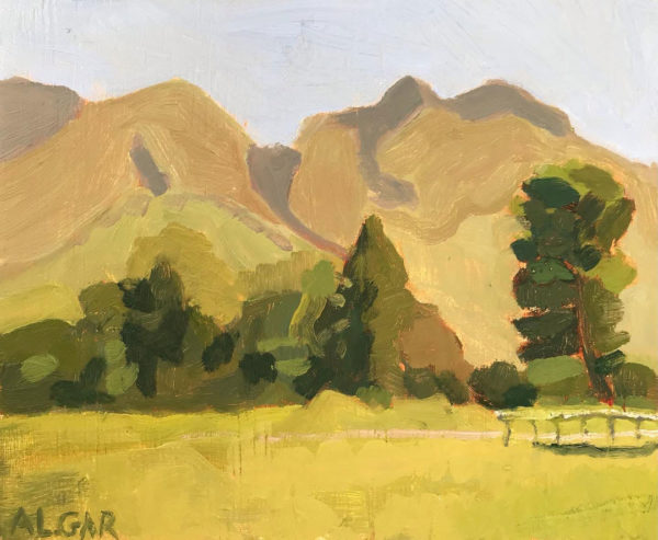 © Tracy Algar, View from Fork & Farm. Oil on cradled plywood, 19.5x16cm.