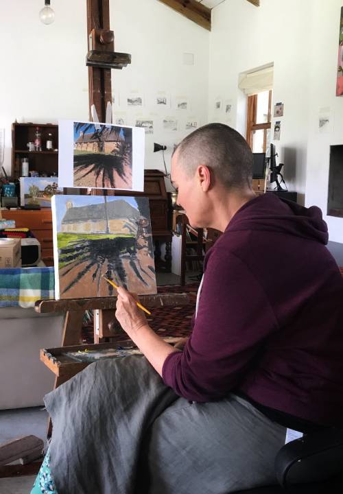 Tracy in the studio