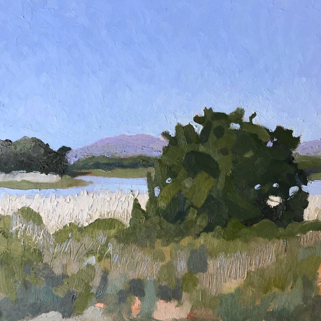 View from Annie's Stoep © Tracy Algar, View from Annie's Stoep. Oil on canvas board, 30x30cm.