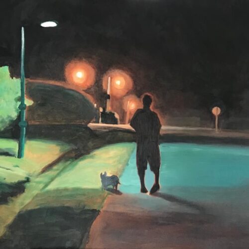 Night Walk, Stanford - oil painting by South African artist Tracy Algar