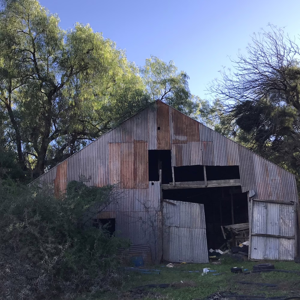Reference photograph of the old barn at Dalham