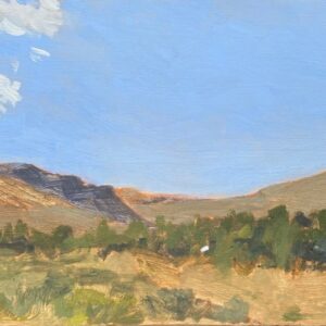 © Tracy Algar - Morning View over Nieu-Bethesda - oil on board - Karoo landscape