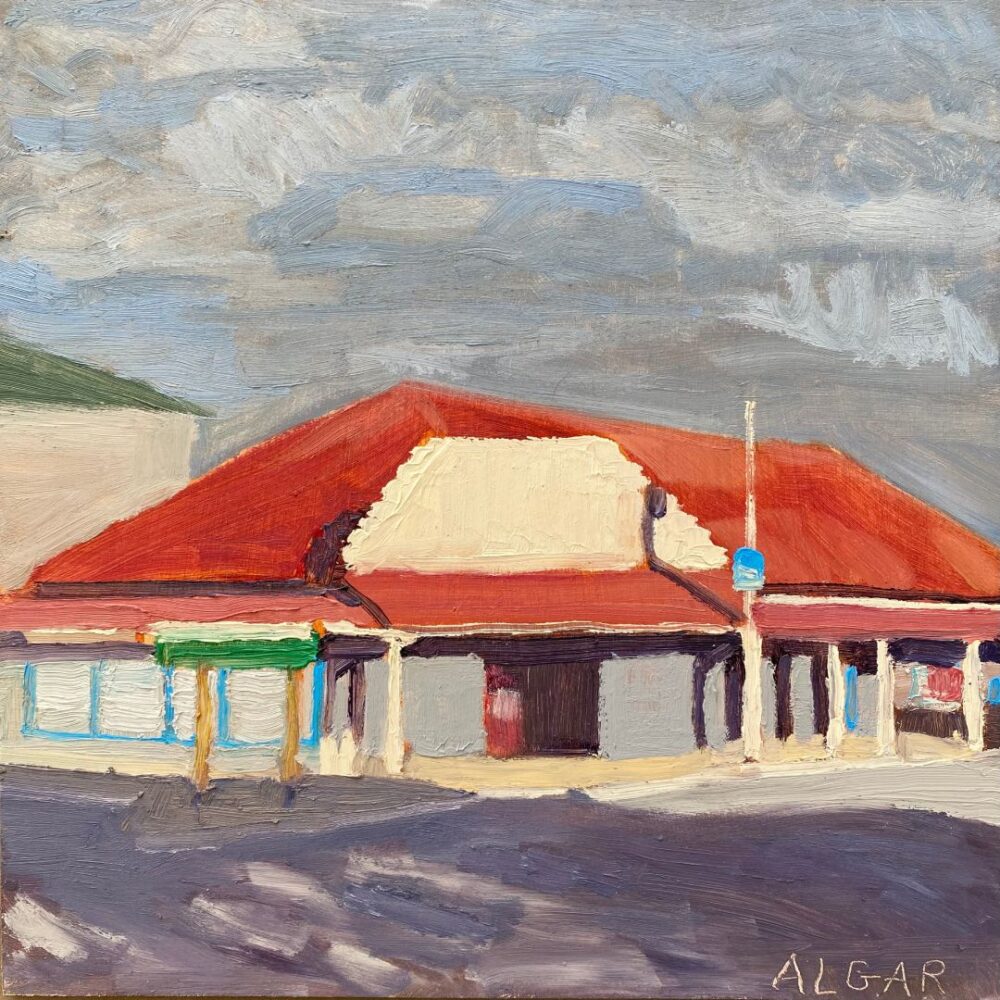 © Tracy Algar - Voortrekker Plein (Air) - original oil painting, Aberdeen, Xamdeboo
