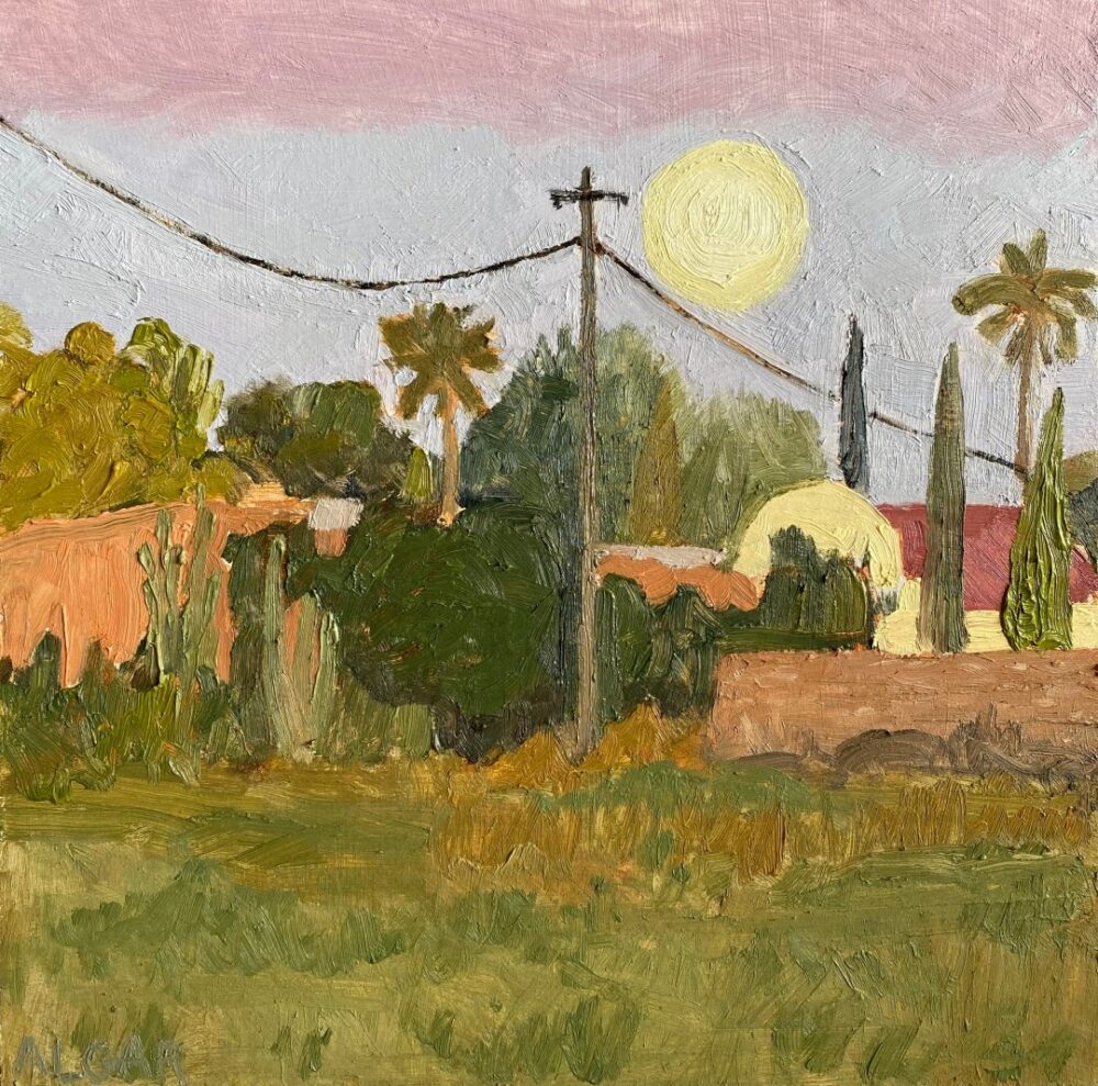 © Tracy Algar - Full Moon over Adendorp Town Hall - original oil painting