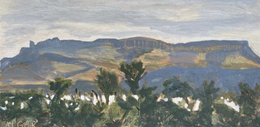 Tracy Algar - Camdeboo Mountains from Palmietfontein Road - original Karoo oil painting