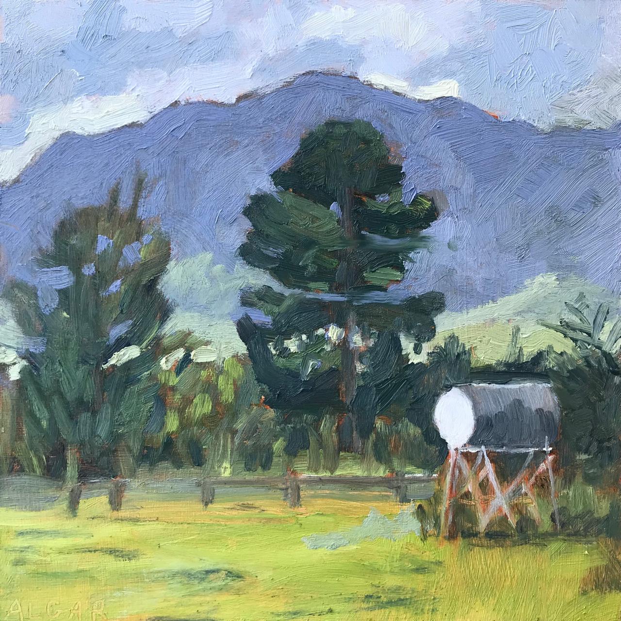 Fork & Farm, Stanford - original Overberg landscape oil painting - Tracy Algar