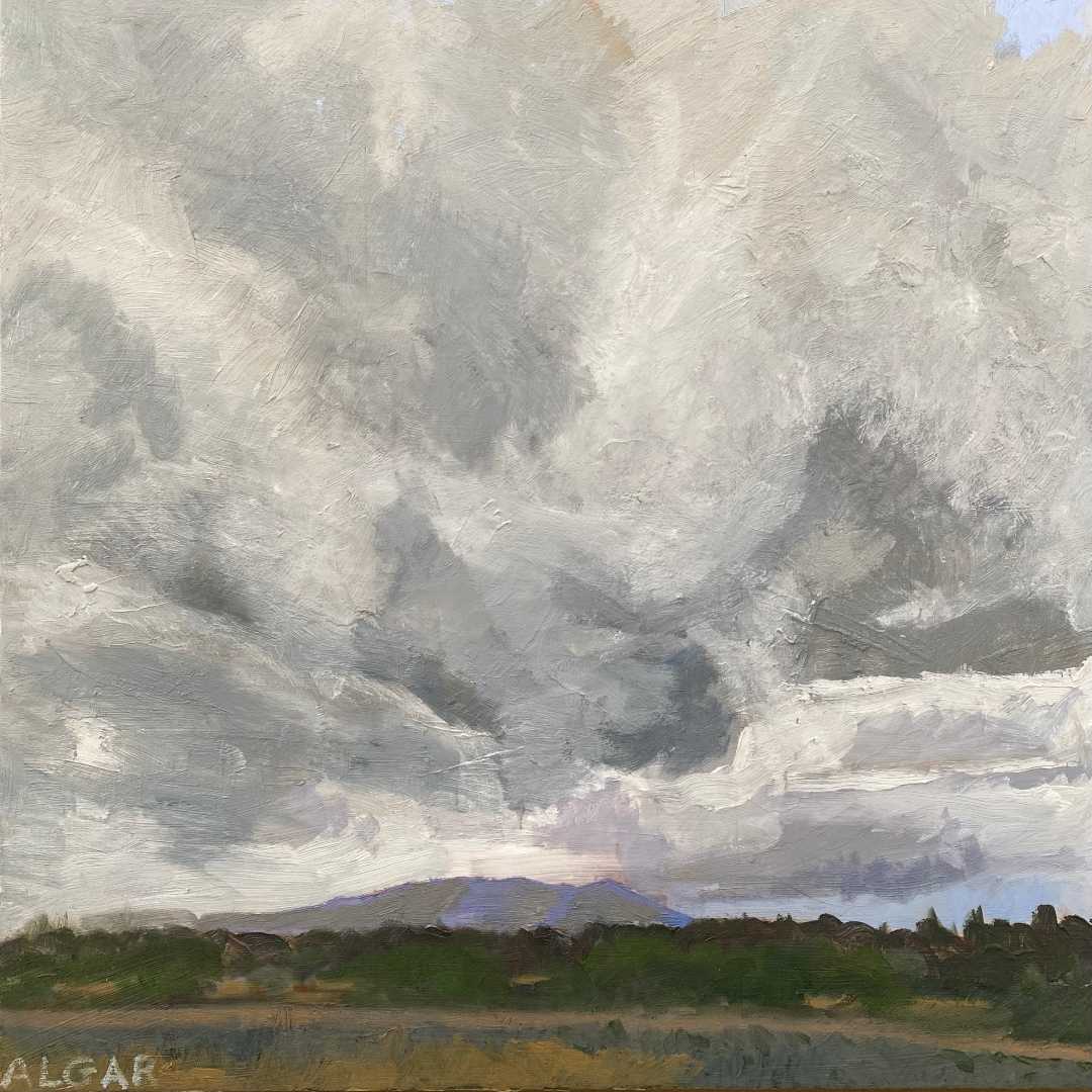 A Gathering Sky - Karoo landscape painting - original oil painting - Tracy Algar - dramatic sky painting - cloud painting
